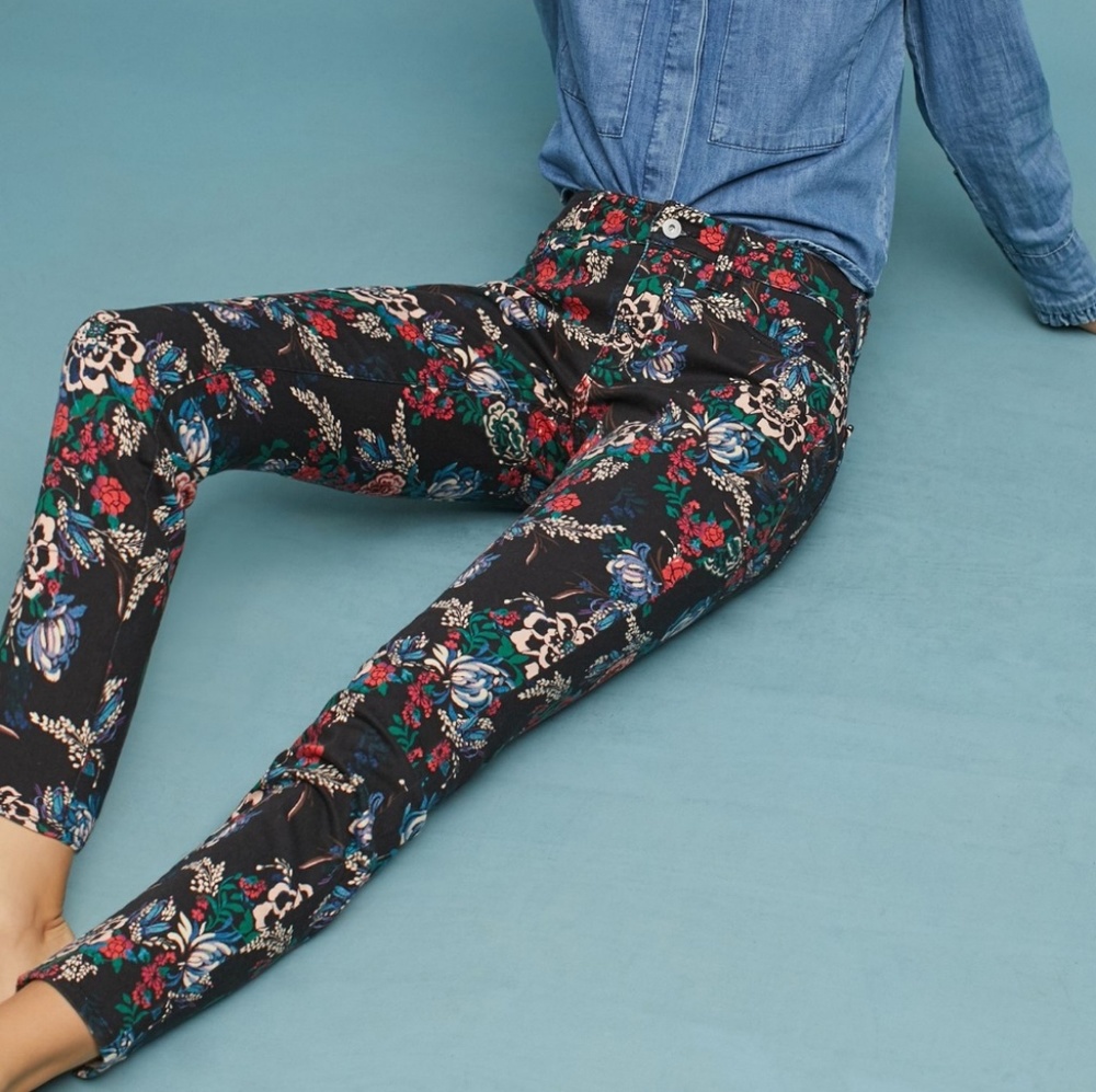 Anthro Pilcro & The Letterpress Floral Denim Jeans